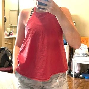 Coral Lulu Tank with Built in Bra